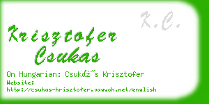 krisztofer csukas business card